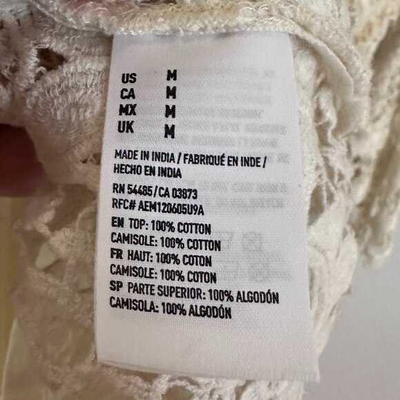 American Eagle Cotton Boho Crochet Dress with Slip (M) - Picture 4 of 4